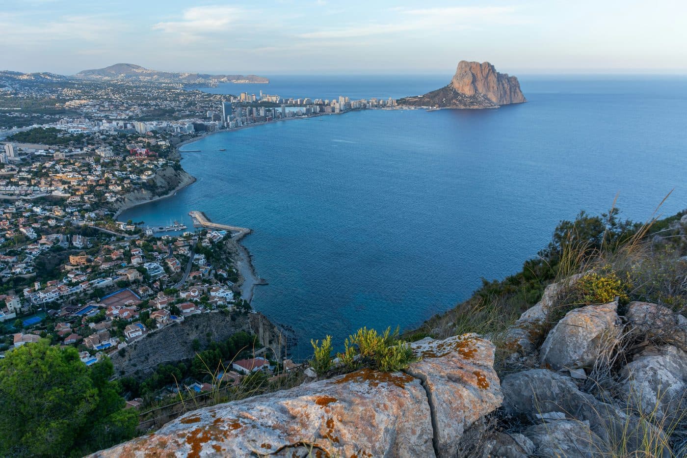 The marina of Calpe with the Peñón in the background