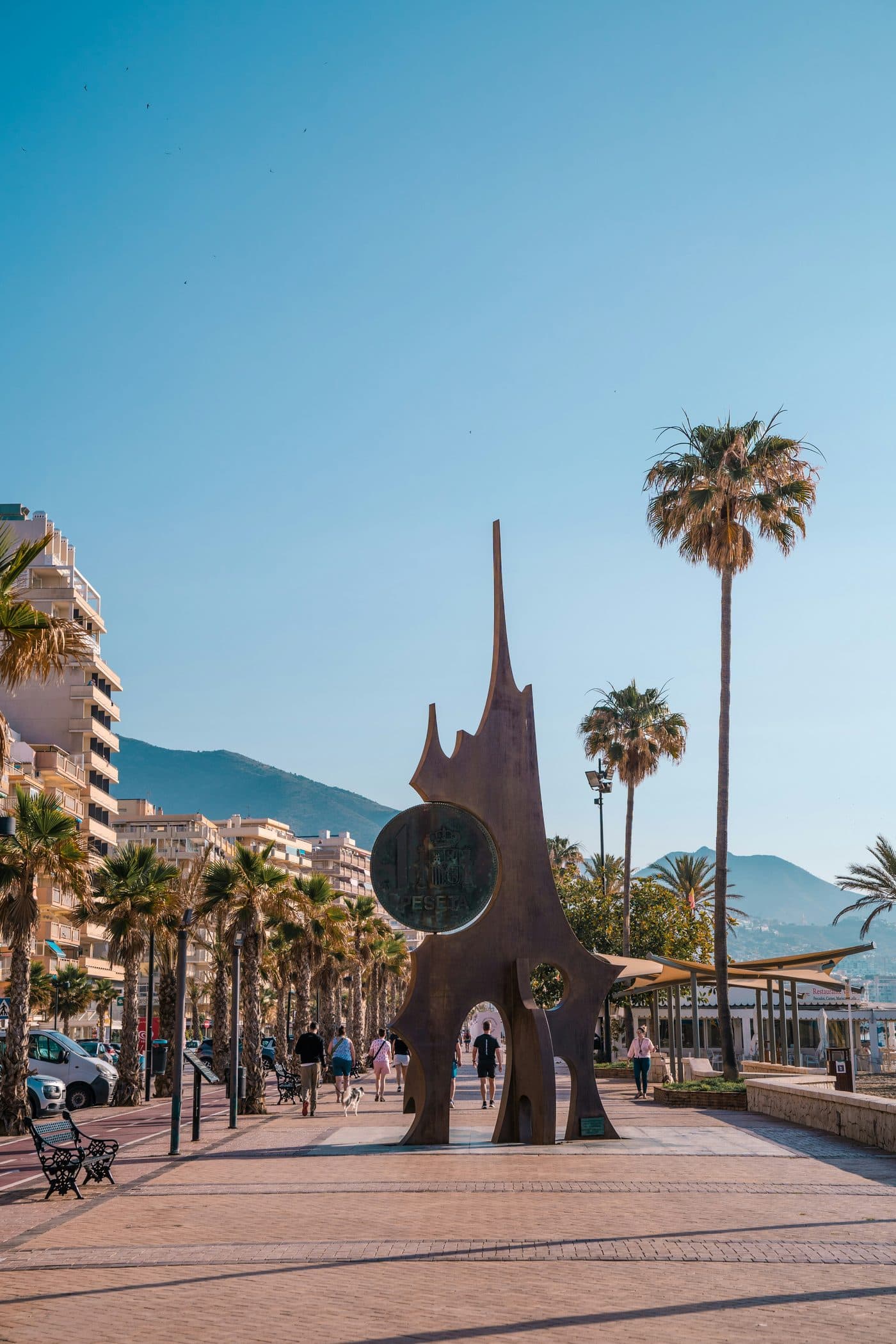 Beach and terraces in Los Boliches, Fuengirola