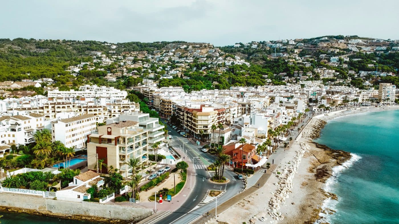 The harbour of Jávea with terraces